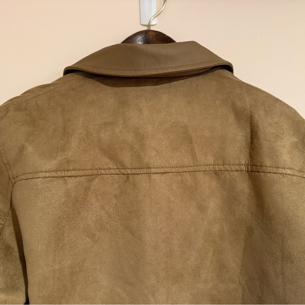 NWT Suede Style Bomber Jacket, Medium, Italian, Faux Leather, 1980's Euro Summer - Picture 12 of 12